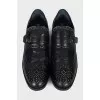 Leather loafers with metal decor