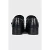 Leather loafers with metal decor