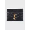Leather cardholder with brand logo
