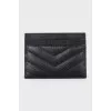 Leather cardholder with brand logo