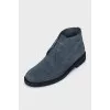 Blue suede boots