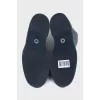 Blue suede boots