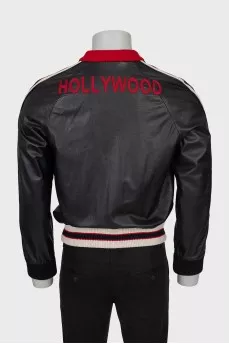 Мужской кожаный бомбер Hollywood
