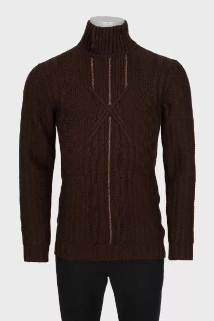 Men's knitted sweater brown
