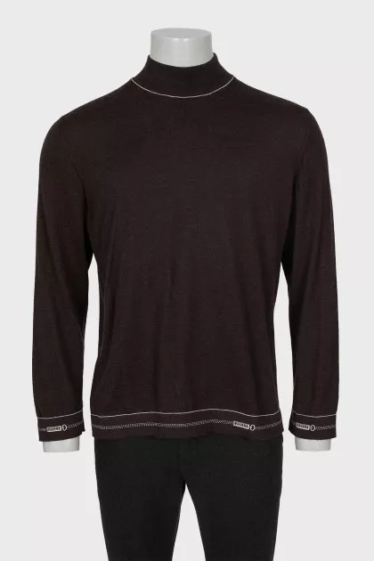 Men's cashmere and silk turtleneck