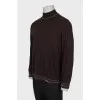 Men's cashmere and silk turtleneck
