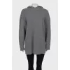 Cashmere sweater with hood