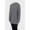 Cashmere sweater with hood