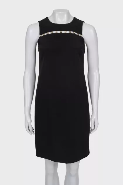 Black A-line dress with tag