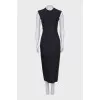 Sheath dress with raw edges