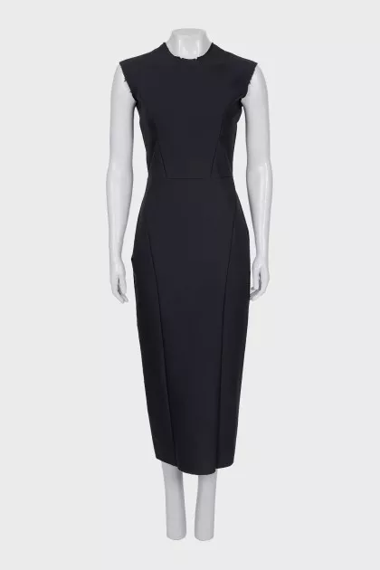 Sheath dress with raw edges