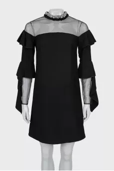 Black dress with mesh top