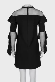 Black dress with mesh top