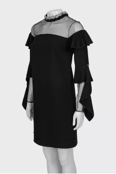Black dress with mesh top