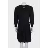 Black printed long sleeve dress