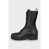 High boots with rubber toe