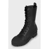 High boots with rubber toe