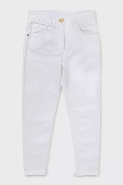 White mid rise jeans