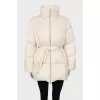 Fitted down jacket with a high neck