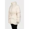 Fitted down jacket with a high neck