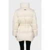 Fitted down jacket with a high neck