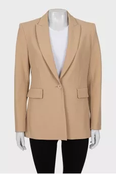 Fitted jacket with tag