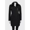 Black coat with removable fur