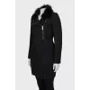 Black coat with removable fur