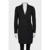 Double-breasted coat in black