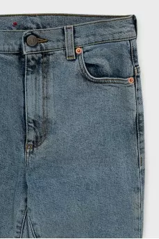 Skinny fit cropped jeans in light blue