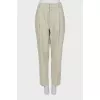 Beige trousers with a mid-rise