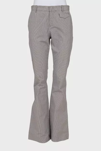 Checkered flared trousers