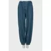 Jeans with elastic and zip with tag