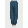 Jeans with elastic and zip with tag