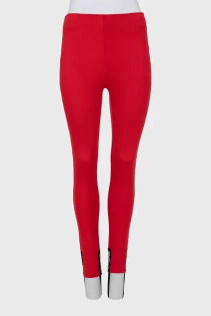 Red leggings with stirrups