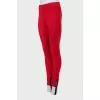 Red leggings with stirrups