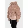 Down jacket with leather elements