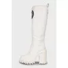 White high heel boots