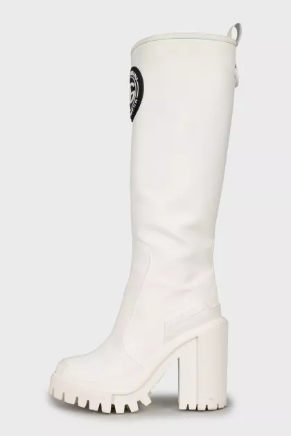 White high heel boots