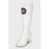 White high heel boots