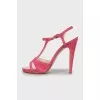 Pink suede sandals