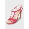 Pink suede sandals
