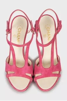 Pink suede sandals