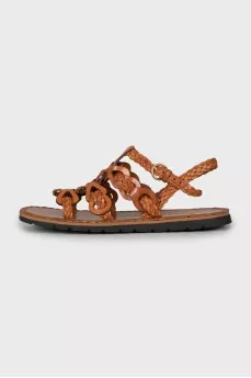 Woven leather sandals