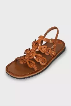 Woven leather sandals