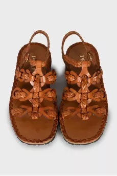 Woven leather sandals