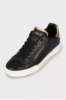 Leather sneakers Portofino black