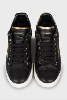 Leather sneakers Portofino black