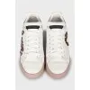 Leather sneakers with decorative elements