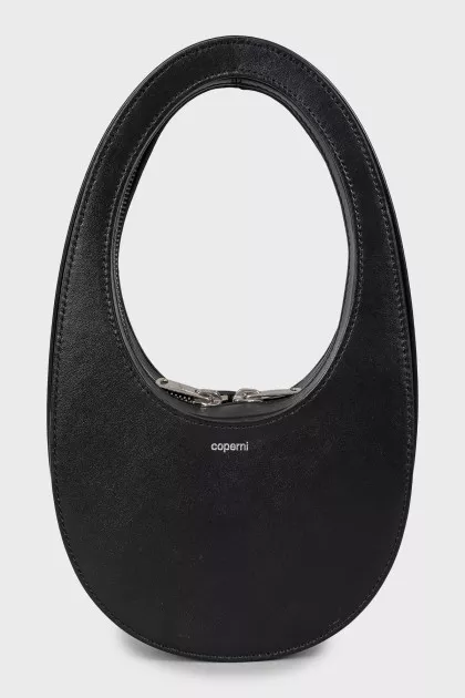 Mini leather bag with tag